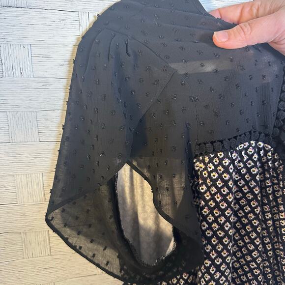 danielrainn women’s blouse pedal sleeves sheer top bohemian hippie plus size ￼ - Picture 4 of 10